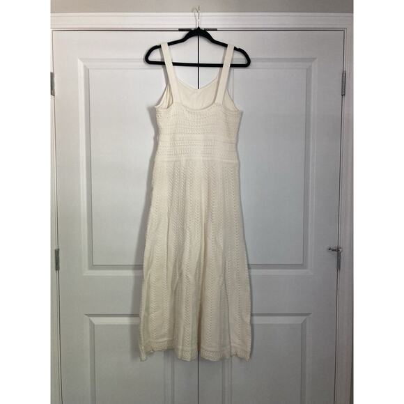 Haute Hippie NWT Cotton Stitch Embroidered Ivory Sleeveless Dress Size Medium - Picture 4 of 10